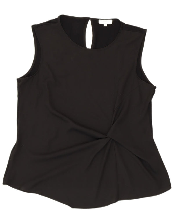 WAREHOUSE Dame ærmeløs bluse Top UK 16 Large Black Viscose