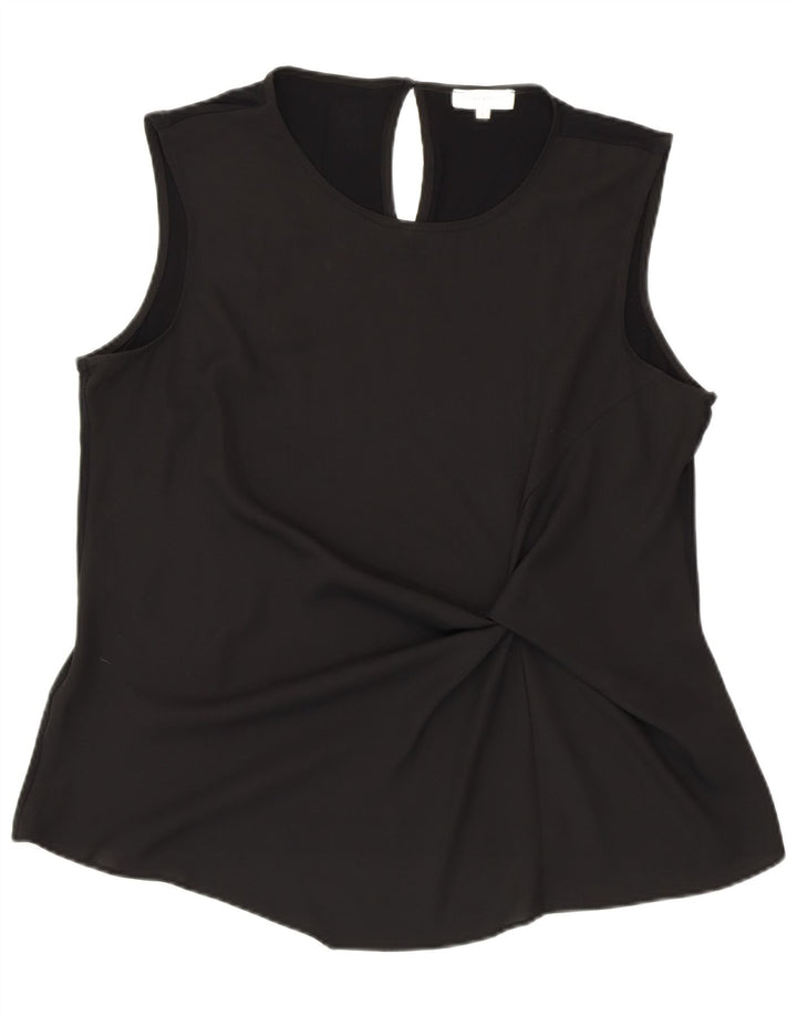 WAREHOUSE Dame ærmeløs bluse Top UK 16 Large Black Viscose