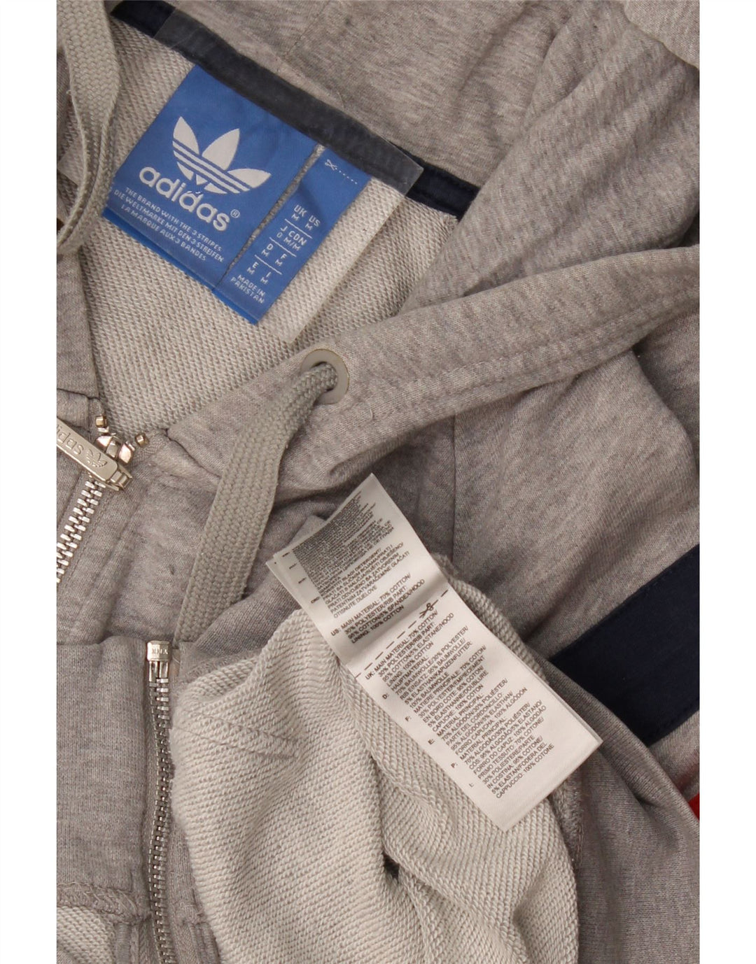 Adidas Hættetrøje med lynlås til mænd mellemgrå Colourblock Bomuld