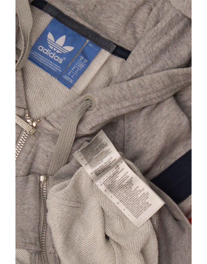 Adidas Hættetrøje med lynlås til mænd mellemgrå Colourblock Bomuld