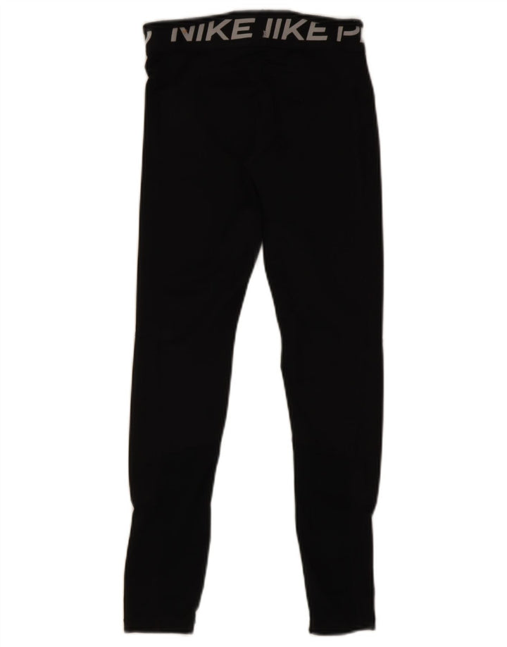 Nike Dame Dri Fit Grafiske Leggings UK 14 Large Black Polyester