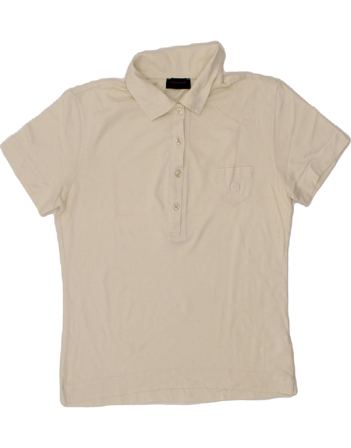 SERGIO TACCHINI Womens Polo Shirt IT 46 Large Off White Vintage Sergio Tacchini and Second-Hand Sergio Tacchini from Messina Hembry 