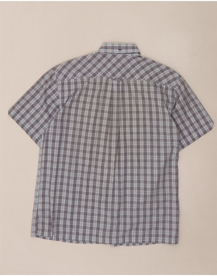 BEN SHERMAN Kortærmet herreskjorte Stor blå ternet