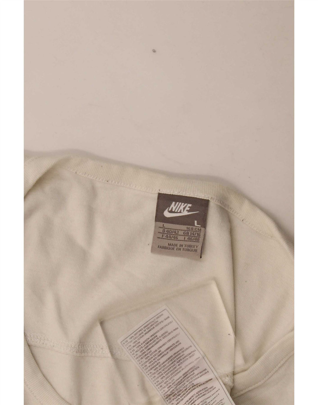 Nike Dame Top Langærmet UK 14/16 Large Off White Bomuld