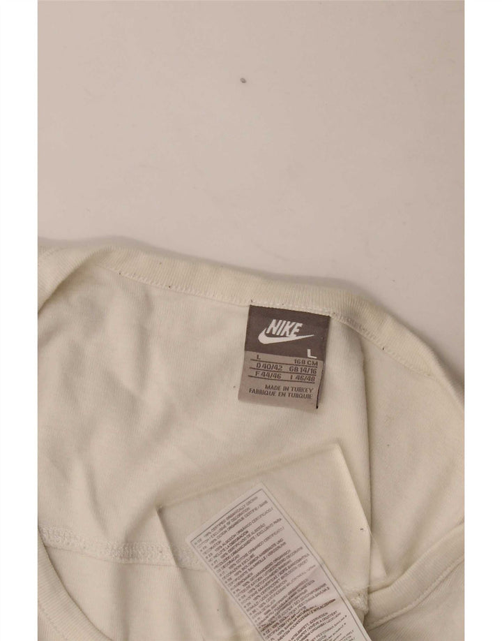 Nike Dame Top Langærmet UK 14/16 Large Off White Bomuld