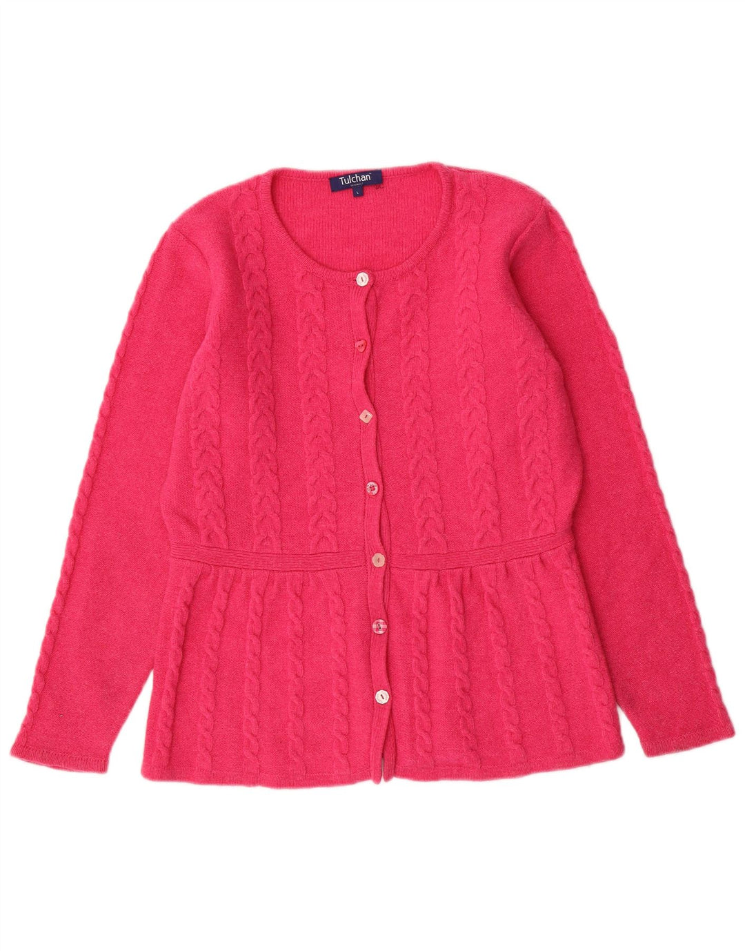 TULCHAN Dame Cardigan Sweater UK 16 Large Pink Lammeuld