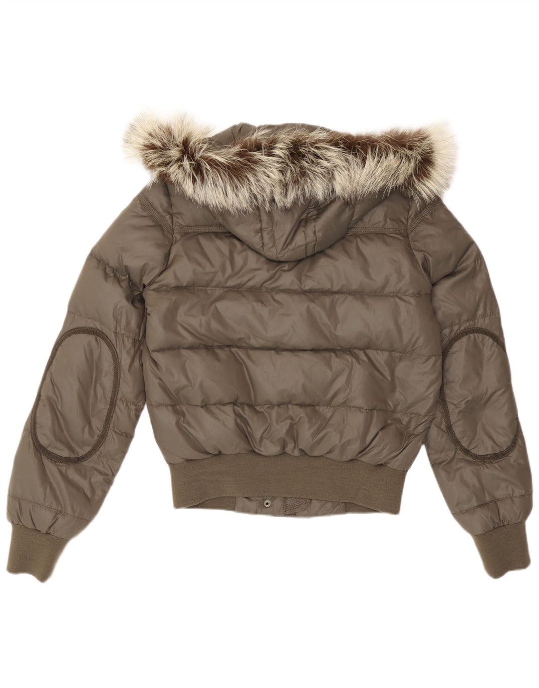 Cerruti 1881 polstret hættejakke til kvinder UK 14 Medium Khaki polyamid