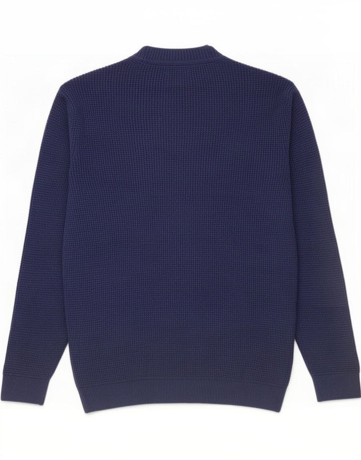 Zara Herre Turtle Neck Jumper Sweater Large Navy Blue Polyester