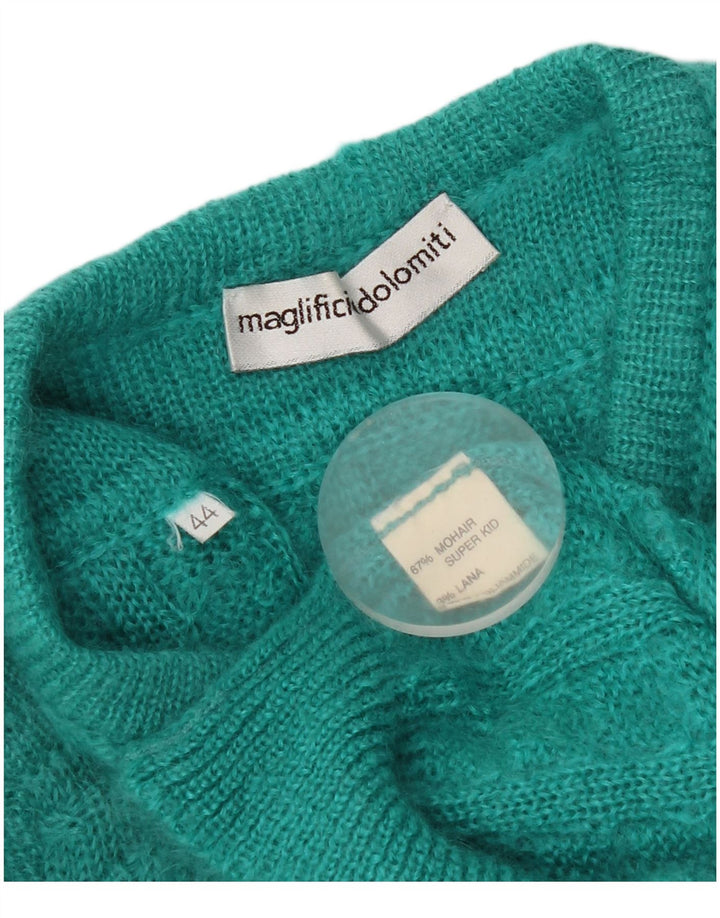 Vintage dame cardigan sweater IT 44 Medium Green Mohair