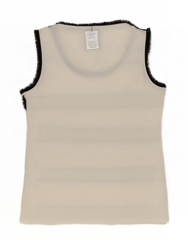 Zara Damevest Top UK 14 Mellem hvid stribet bomuld