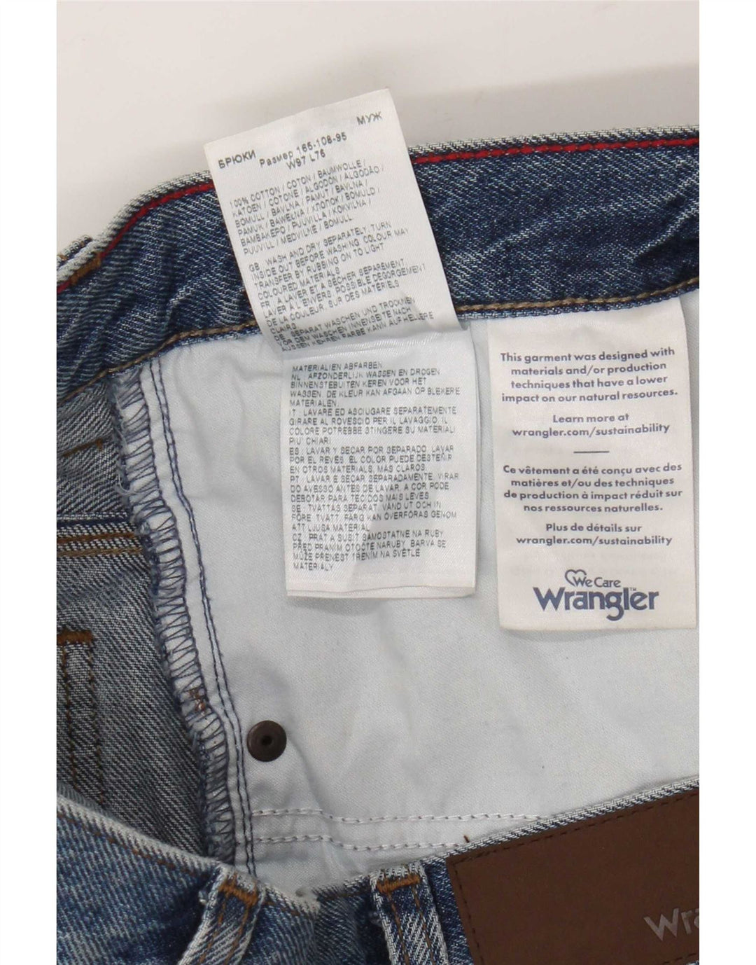 Wrangler Straight Jeans til mænd W38 L27 blå bomuld