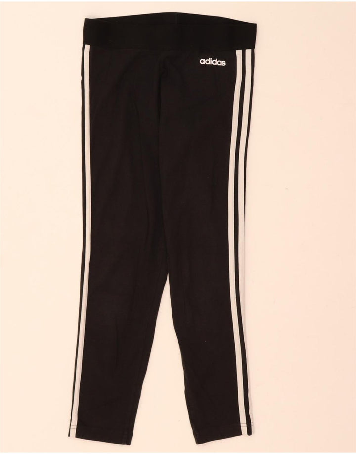 ADIDAS Womens Leggings UK 12/14 Medium  Black Polyester Vintage Adidas and Second-Hand Adidas from Messina Hembry 