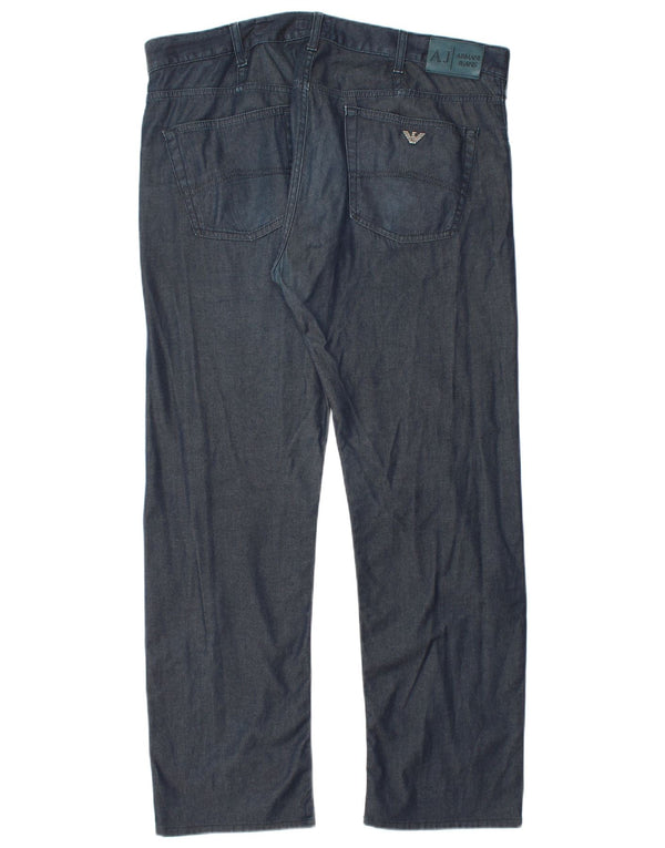 Armani Straight Jeans til mænd W38 L30 Marineblå Bomuld