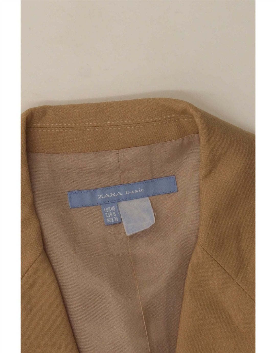 Zara Dame 3-knaps blazerjakke EU 40 Medium Beige