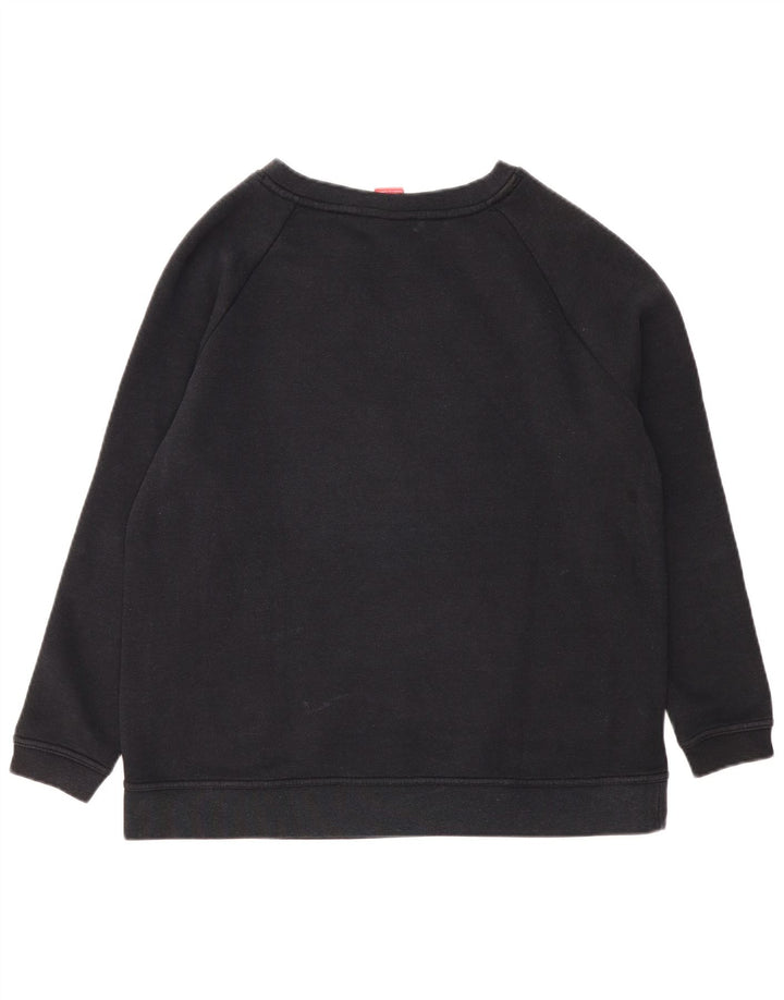 NIKE Womens Graphic Sweatshirt Jumper UK 16 Large Black Cotton