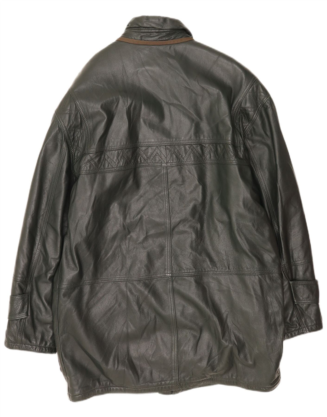 Vintage Læderfrakke til mænd UK 40 Stor grønt læder