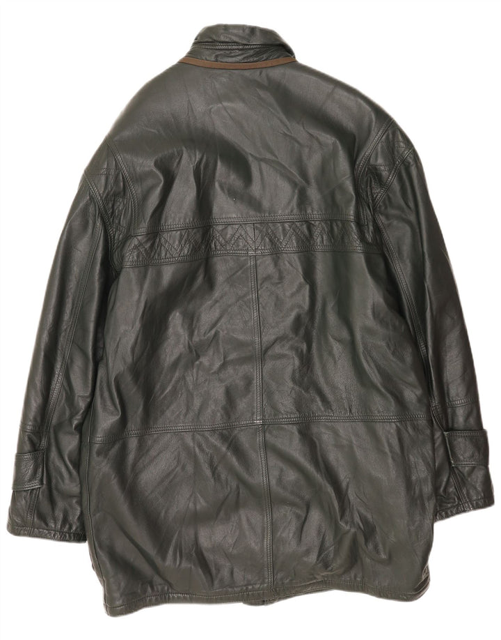 Vintage Læderfrakke til mænd UK 40 Stor grønt læder
