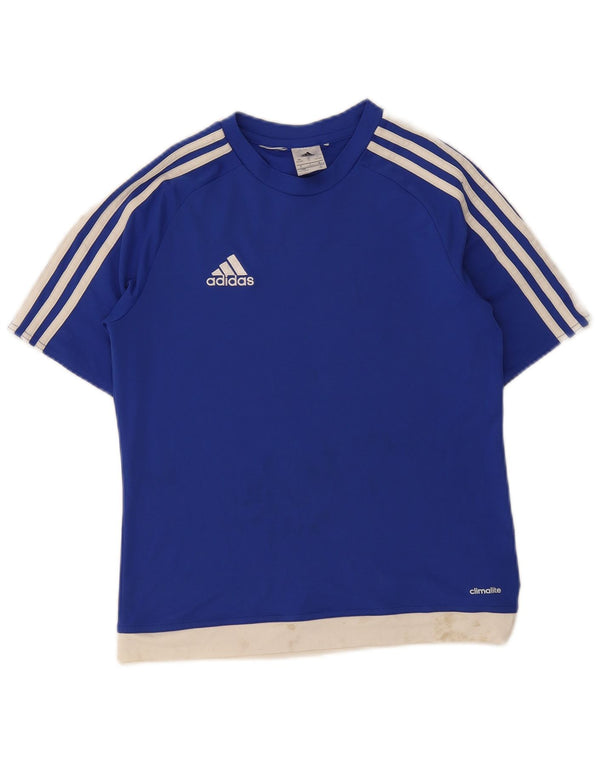 Adidas drenge Climalite grafisk T-shirt top 13-14 år blå farveblok