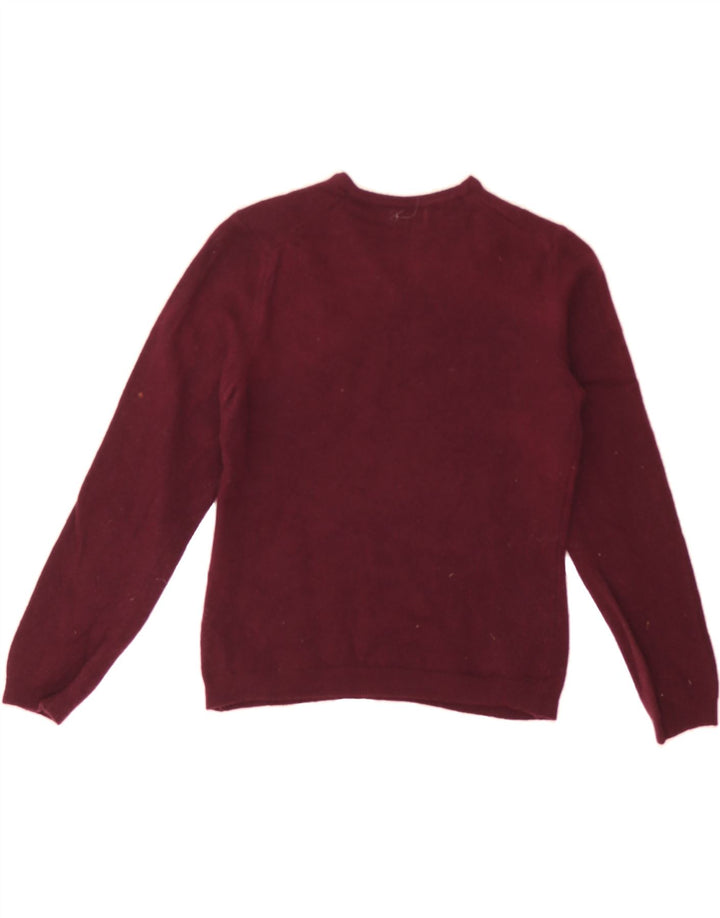 BENETTON Boys V-Neck Jumper Sweater 8-9 Years Medium  Burgundy Flecked Vintage Benetton and Second-Hand Benetton from Messina Hembry 