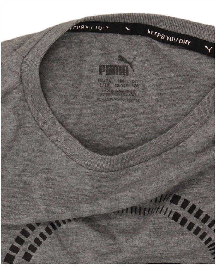PUMA drenge grafisk t-shirt top 13-14 år grå flækket