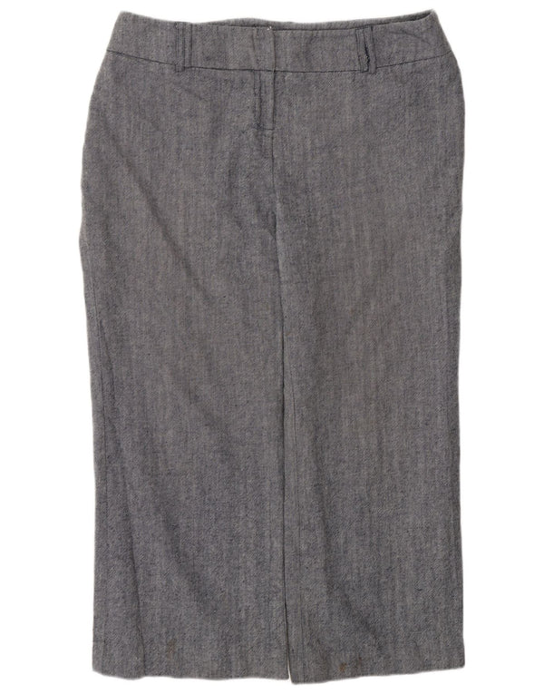 Marks & Spencer, højtaljede cropped bukser til kvinder UK 16 Large W34 L26 Navy