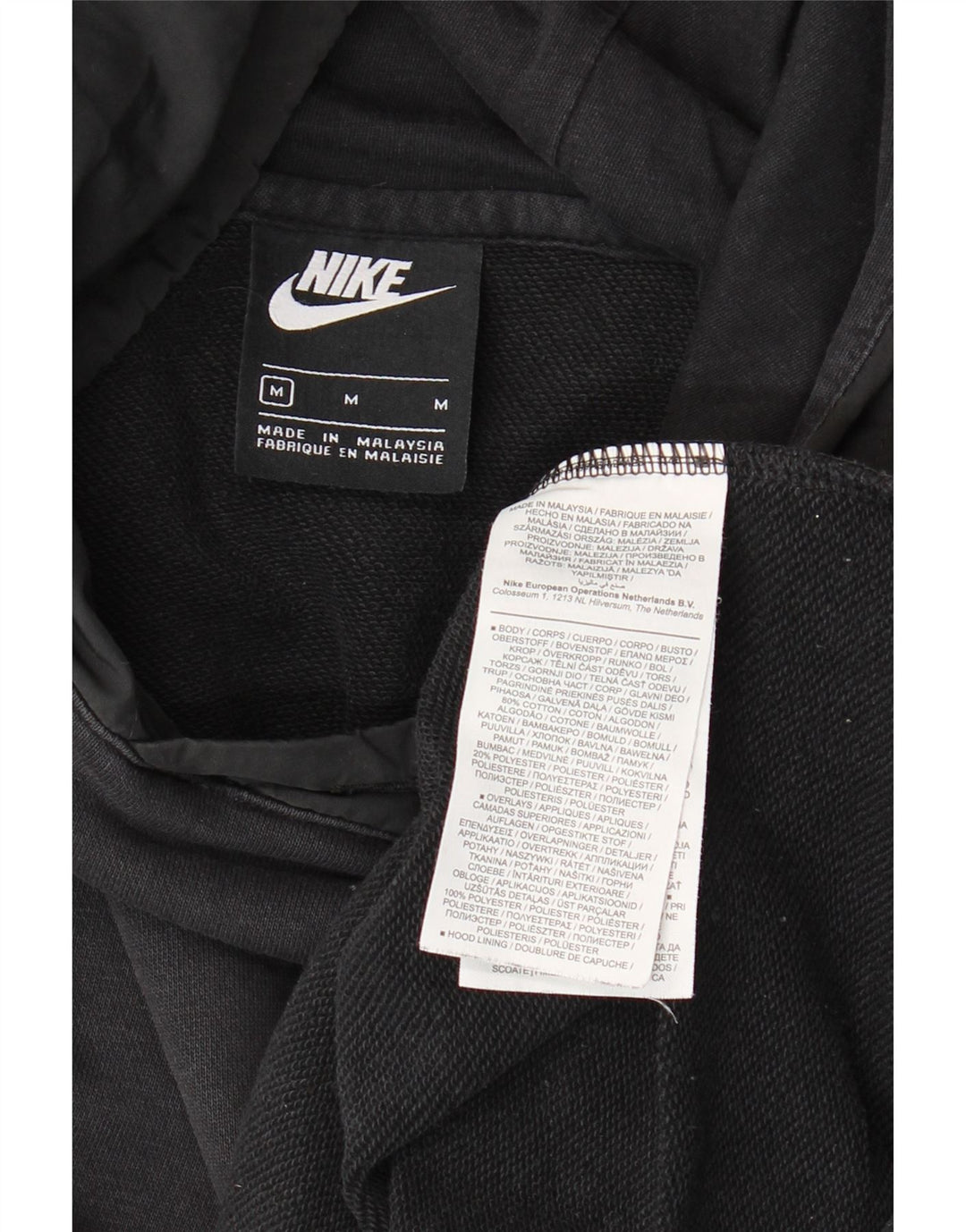 Nike grafisk hættetrøje til mænd mellem sort bomuld
