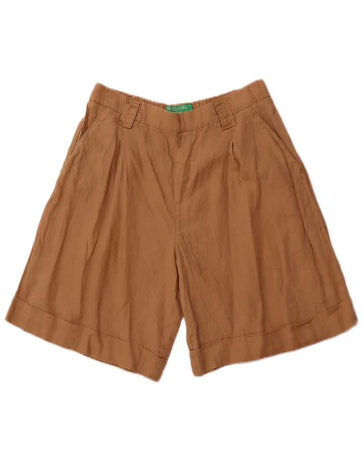 BENETTON chinoshorts til kvinder W30 medium brun hør