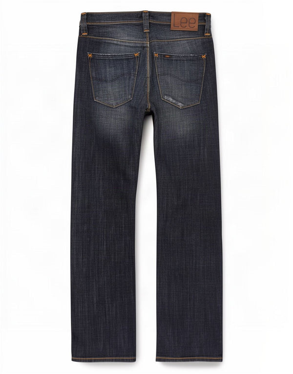 Lee Herre Ripley Straight Jeans W30 L34 Marineblå Bomuld