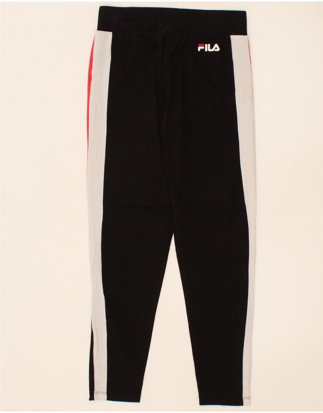 FILA Womens Tracksuit Trousers UK 12 Medium Black Colourblock Vintage Fila and Second-Hand Fila from Messina Hembry 