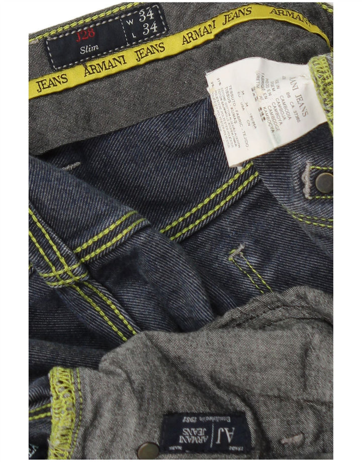 Armani Herre Slim Jeans W34 L34 Grå Bomuld