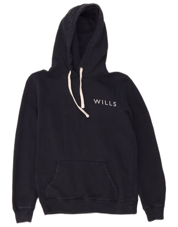Jack Wills Dame Salcombe Graphic Hoodie Jumper UK 8 Small Navy Blue