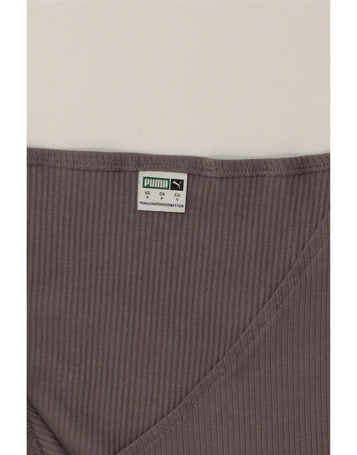PUMA Womens Crop Top Long Sleeve UK 10 Small Grey Cotton Vintage Puma and Second-Hand Puma from Messina Hembry 