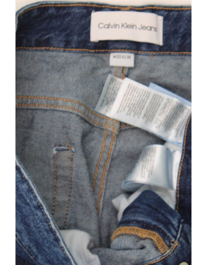 Calvin Klein Herre Regular Tapered Jeans W33 L30 Blue Cotton