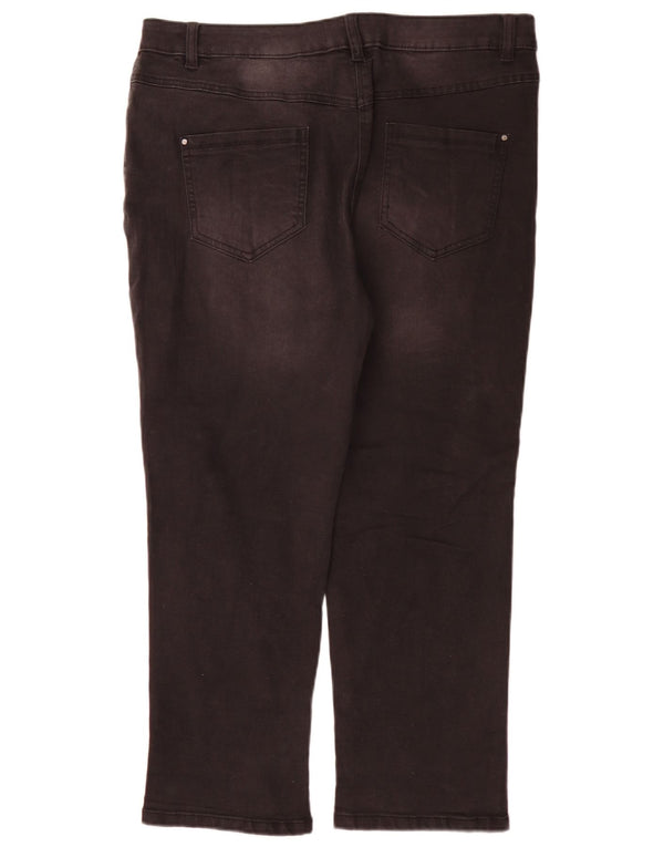 M&Co Dame Petite Højtaljede Lige Jeans UK 16 Large W36 L28 Sort