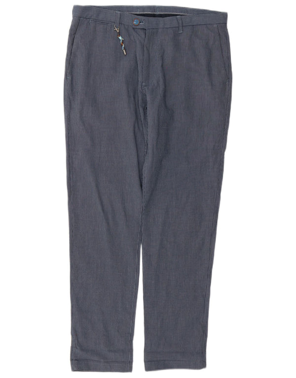 Zara Herre Slim Chino Bukser EU 40 Medium W31 L29 Marineblå nålestribe