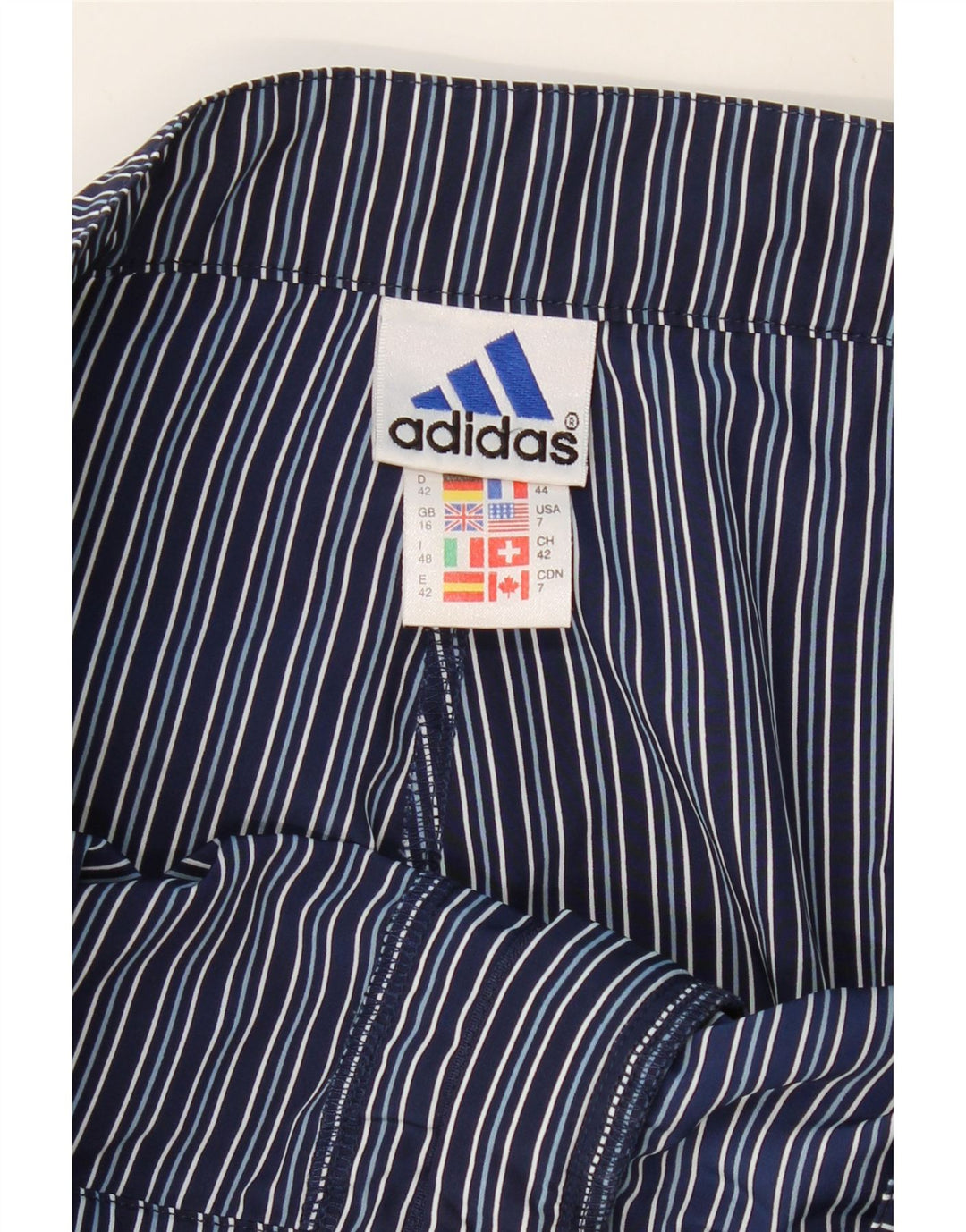 ADIDAS Chino Shorts til kvinder UK 16 Large W32 Navyblå stribet polyester