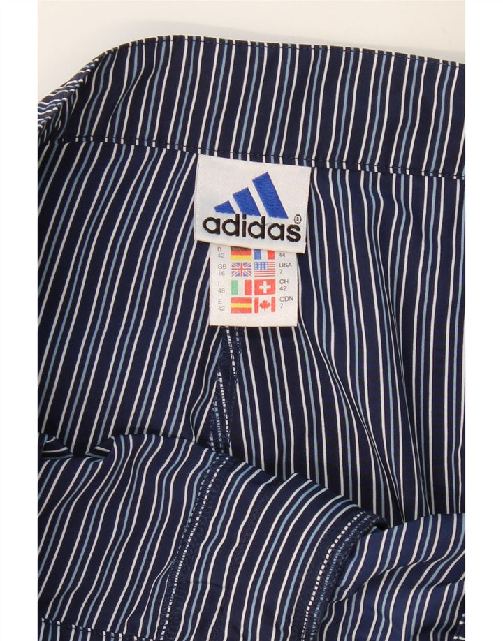 ADIDAS Chino Shorts til kvinder UK 16 Large W32 Navyblå stribet polyester