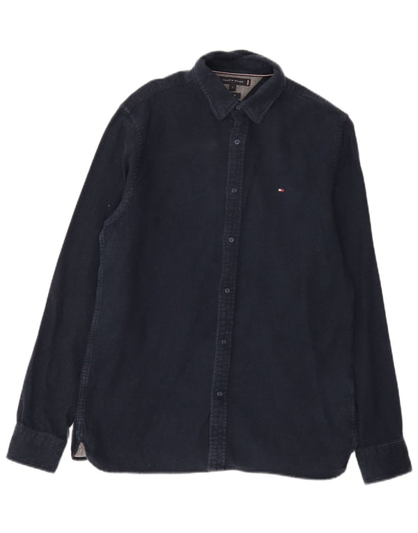Tommy Hilfiger Herre Regular Fit Flanellskjorte Lille marineblå bomuld