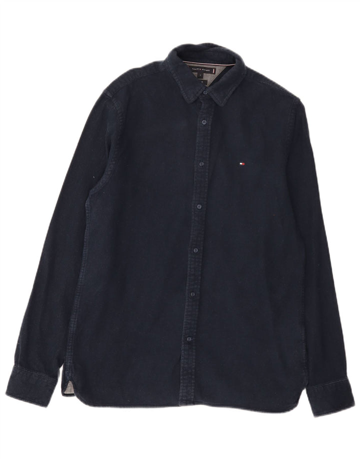 Tommy Hilfiger Herre Regular Fit Flanellskjorte Lille marineblå bomuld