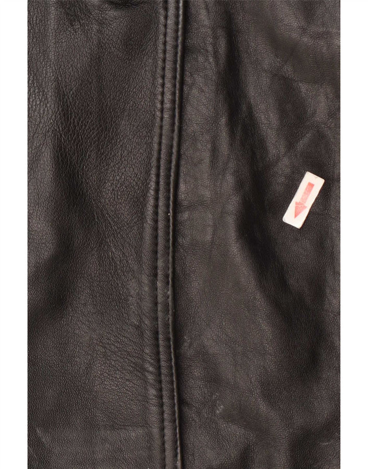 Vintage læderfrakke til kvinder UK 10 Small Black