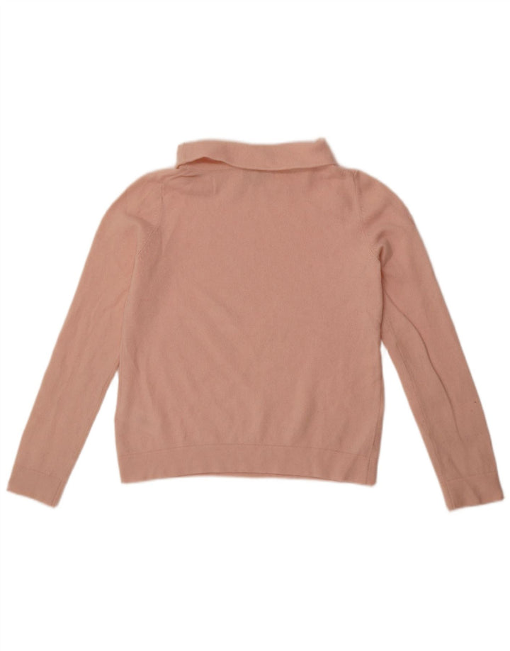 Hobbs Dame Crop Roll Neck Jumper Sweater UK 10 Small Pink Wool