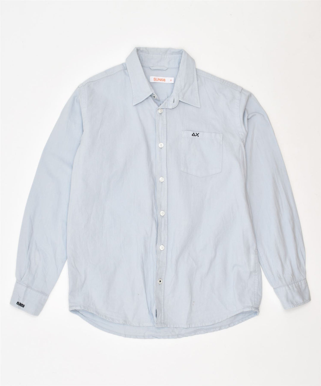 SUN68 Boys Shirt 9-10 Years Blue Cotton | Vintage | Thrift | Second-Hand | Used Clothing | Messina Hembry 