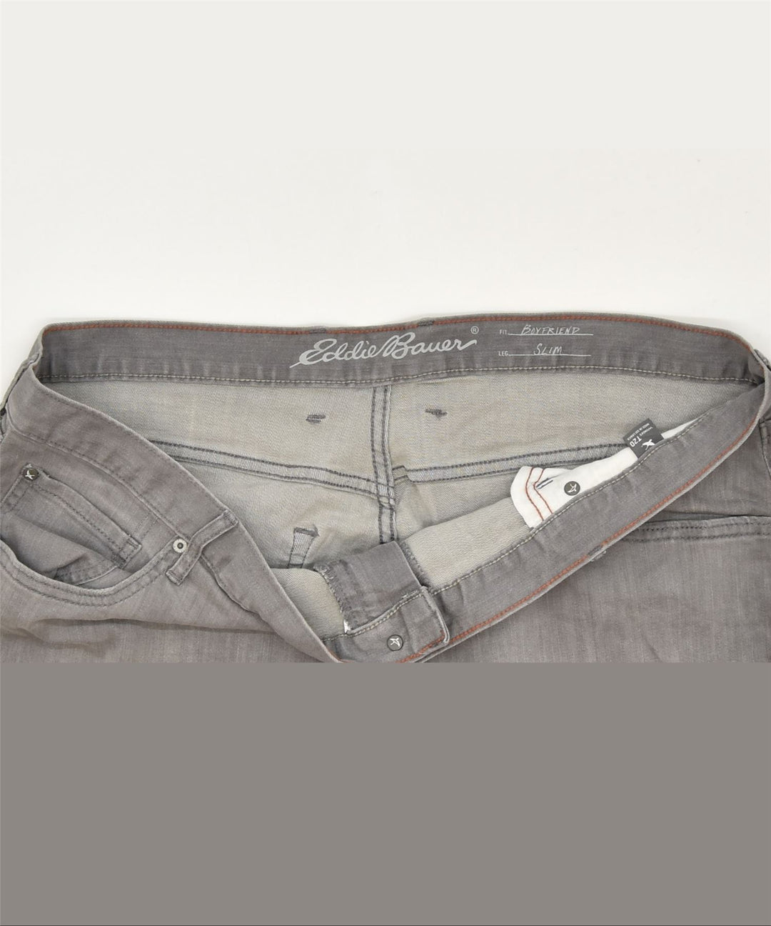 EDDIE BAUER Womens Boyfriend Slim Jeans W40 L34 Grey Cotton Classic | Vintage | Thrift | Second-Hand | Used Clothing | Messina Hembry 