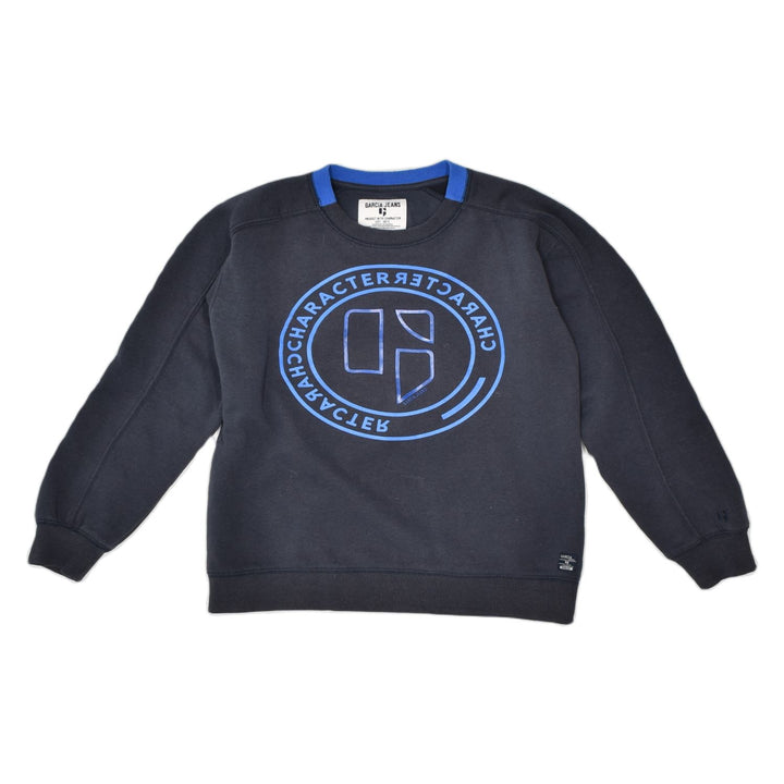 GARCIA JEANS Boys Graphic Sweatshirt Jumper 11-12 Years Navy Blue Cotton | Vintage | Thrift | Second-Hand | Used Clothing | Messina Hembry 