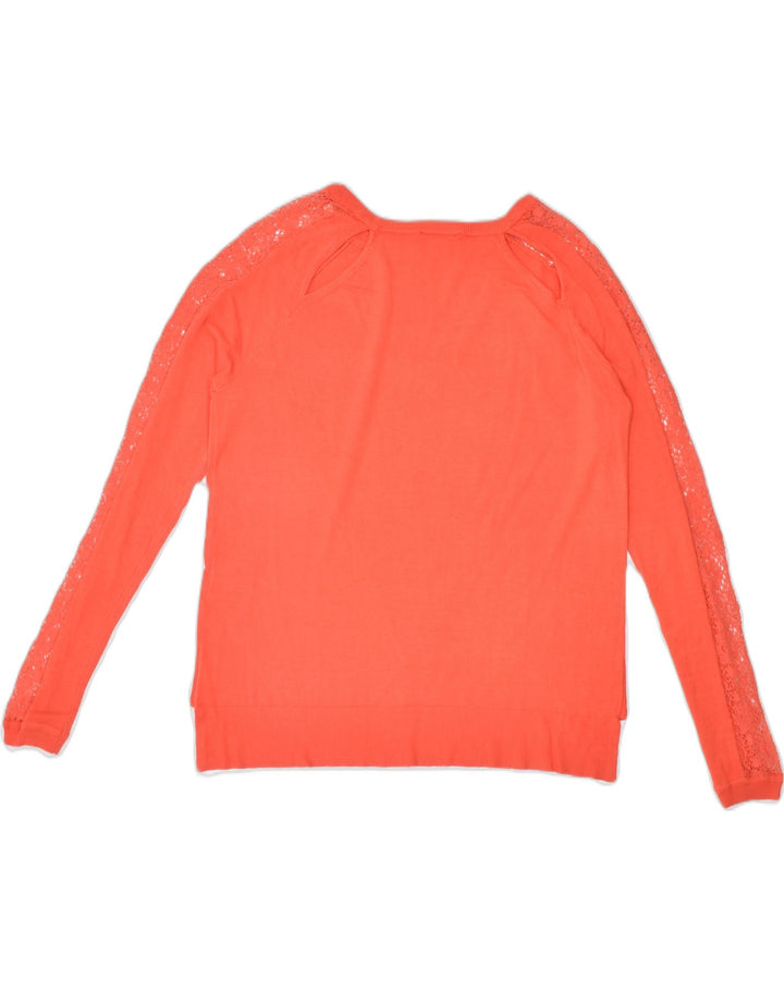 VINTAGE Womens Crew Neck Jumper Sweater UK 14 Medium Red Polyamide | Vintage | Thrift | Second-Hand | Used Clothing | Messina Hembry 