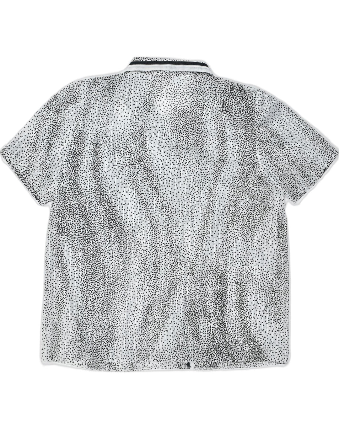 VINTAGE Womens Front Tie Short Sleeve Shirt Blouse UK 18 XL White Spotted | Vintage | Thrift | Second-Hand | Used Clothing | Messina Hembry 