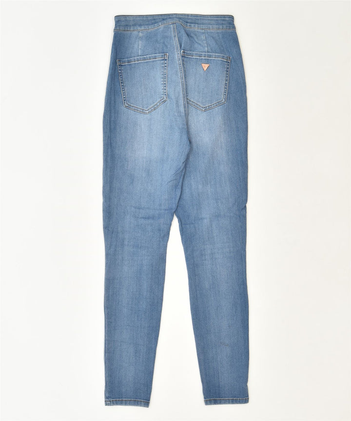 GUESS Womens Distressed Skinny Jeans W26 L29 Blue Classic | Vintage | Thrift | Second-Hand | Used Clothing | Messina Hembry 
