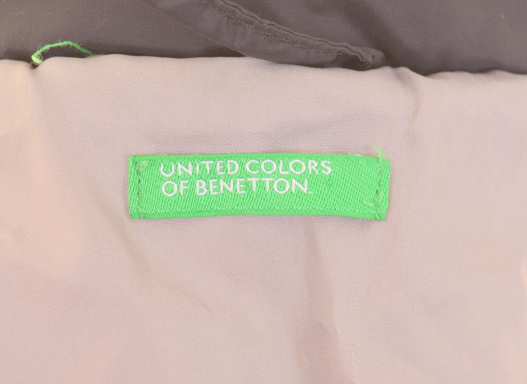 BENETTON Boys Padded Jacket 11-12 Years 2XL Black Nylon - Second Hand & Vintage Designer Clothing - Messina Hembry