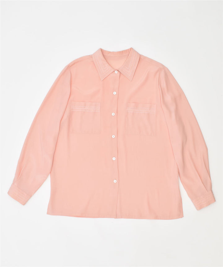 VINTAGE Womens Shirt EU 48 2XL Pink Polyester | Vintage | Thrift | Second-Hand | Used Clothing | Messina Hembry 