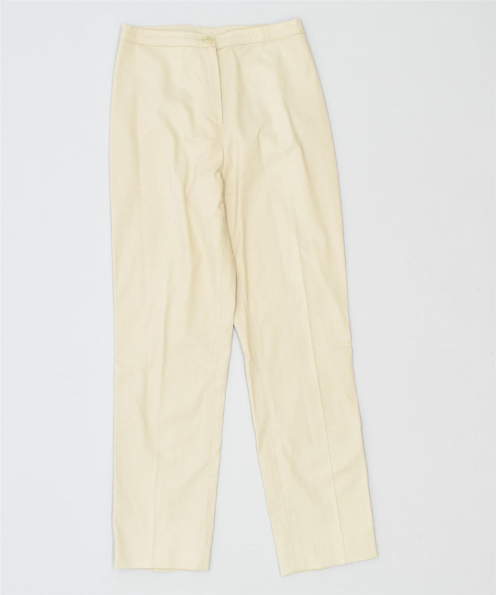 BLUMODE Womens Slim Suit Trousers UK 10 Small W26 L26 Off White Cotton | Vintage | Thrift | Second-Hand | Used Clothing | Messina Hembry 